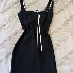 Windsor Black Mini Dress with White Details